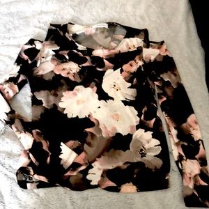 Calvin Klein shoulder-less tunic Floral XS